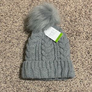 Time and Tru Kids Soft Gray Cable Knit Beanie